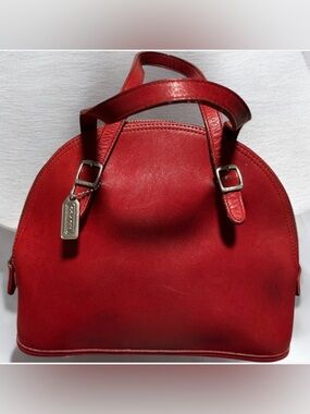 Coach Vintage Red Leather Mini Dome Cha Cha Satchel K8C 9050 1998